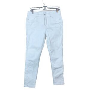 LOFT Womens Jeans White Mid Rise The Skinny Cotton Blend Stretch 8/29